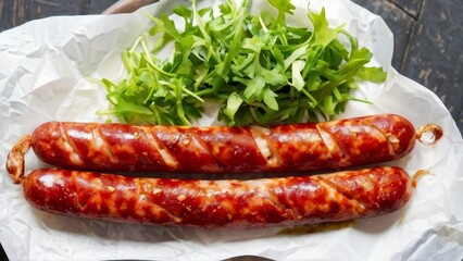 Korean sausage for slicing.
