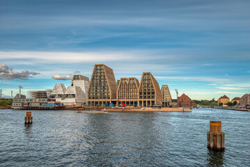 Naklejka premium Copenhagen, the capital of Denmark, is located on the offshore islands of Zealand and Amager. It is connected to Malmo in southern Sweden via the Öresund Bridge.