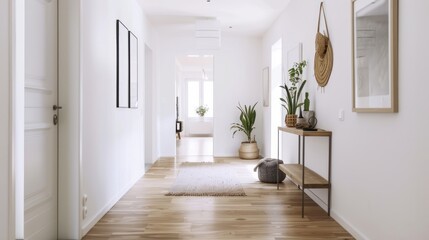 Obraz premium Modern Hallway Interior Design with Minimalist Decor