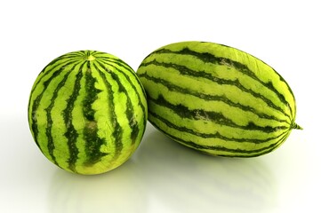 Watermelon isolated on white background. Ripe fresh Watermelon Clipping Path. Watermelon