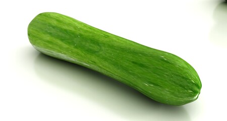 Fresh cucumber isolated on white background	
