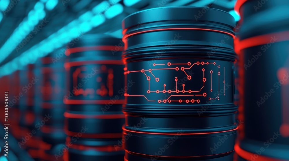Poster futuristic data storage in a high-tech environment