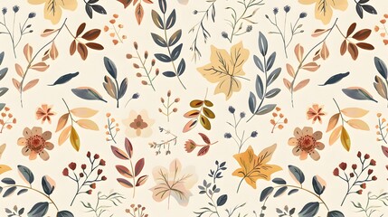 Fototapeta premium Vintage Floral Tapestry Pattern with Muted Colors