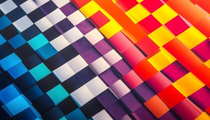 An illustration of a multicolored checkered pattern