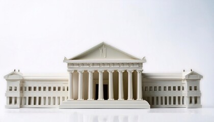 Fototapeta premium paper origami concept of United States Supreme court building. simple starter craft for kids for weekend arts and crafts entertainment. Isolated on a white background with copy space