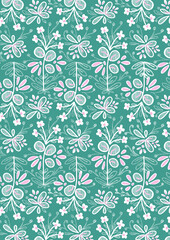 Fototapeta premium seamless vintage floral pattern