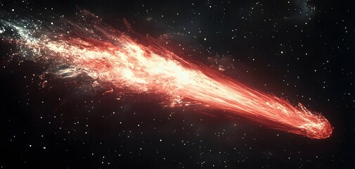 Vintage Film Photo of Iridescent Comet in Space