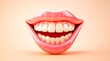 Smiling female mouth showing healthy white teeth