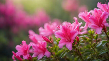 Obraz premium realistic illustration of a pink azalea flowers