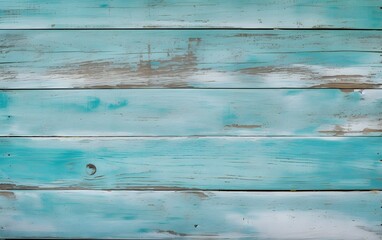 Fototapeta premium Distressed Turquoise Wooden Plank Background