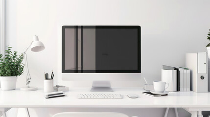 A minimalist workspace where simplicity and organization contribute to high productivity and concentration during long work hours.