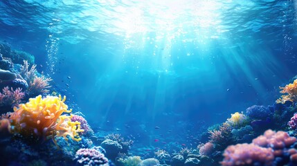 Obraz premium Mesmerizing Underwater World with Vibrant Coral Reef