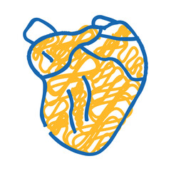 broiler chicken heart doodle icon sketch vector. broiler chicken heart sign. isolated symbol illustration