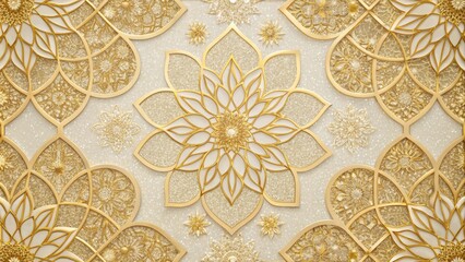 Elegant gold mandala pattern on a textured background.