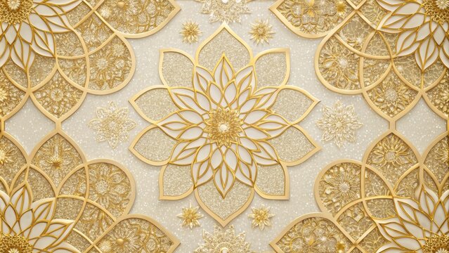 Elegant gold mandala pattern on a textured background.