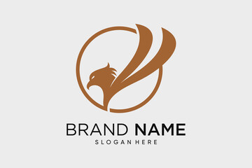 Eagle and wings logo design vector template illustration with creative idea