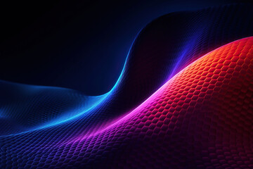 Fototapeta premium generated illustration of gradient background with red, blue and violet. Abstract color waves.