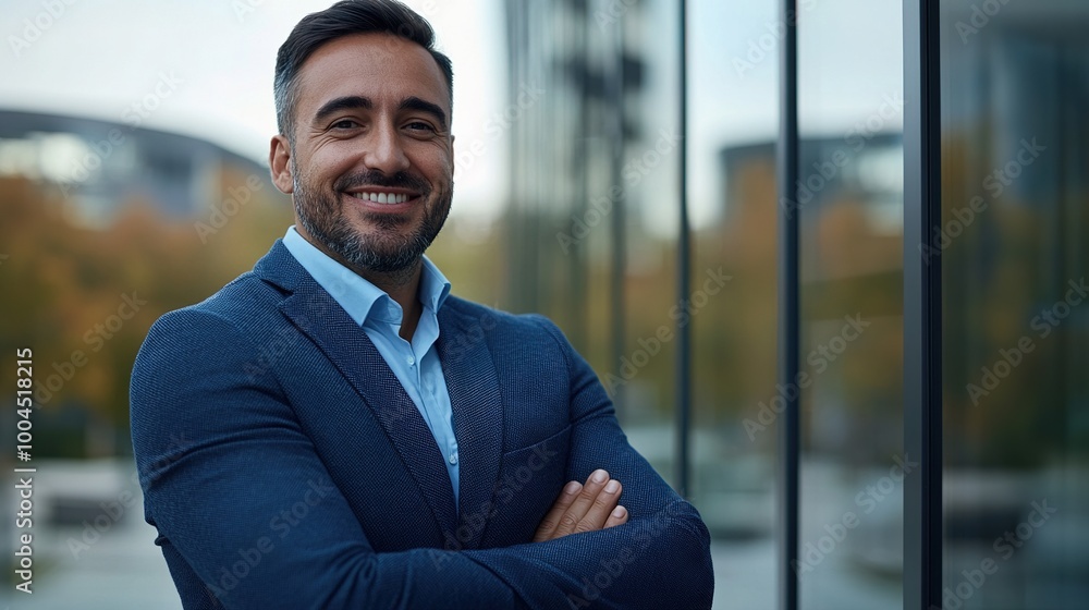 Wall mural Confident Businessman in Urban Setting