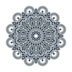 Vector drawing for coloring book. Geometric floral pattern. Contour drawing on a white background. Mandala.