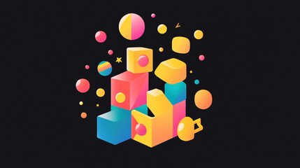 A playful logo for a children’s toy store, incorporating bright colors and fun shapes.