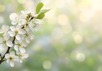Fototapeta premium White Plum Blossoms Spring Banner Design