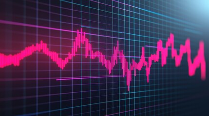 Vibrant Digital Waveform with Grid Background
