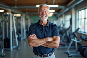 person in sport style outfit standing at gym, generative AI