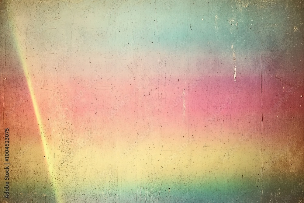Poster soft gradient of rainbow light spreading across a textured surface.
