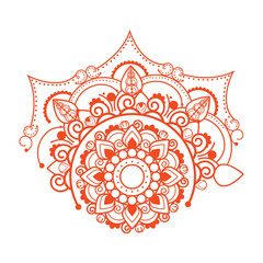 Geometric flower. Contour drawing of a mandala on a white background. Vector illustration