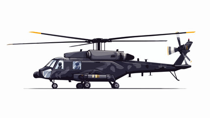 Fototapeta premium Illustration of a military helicopter. Combat vehicle.