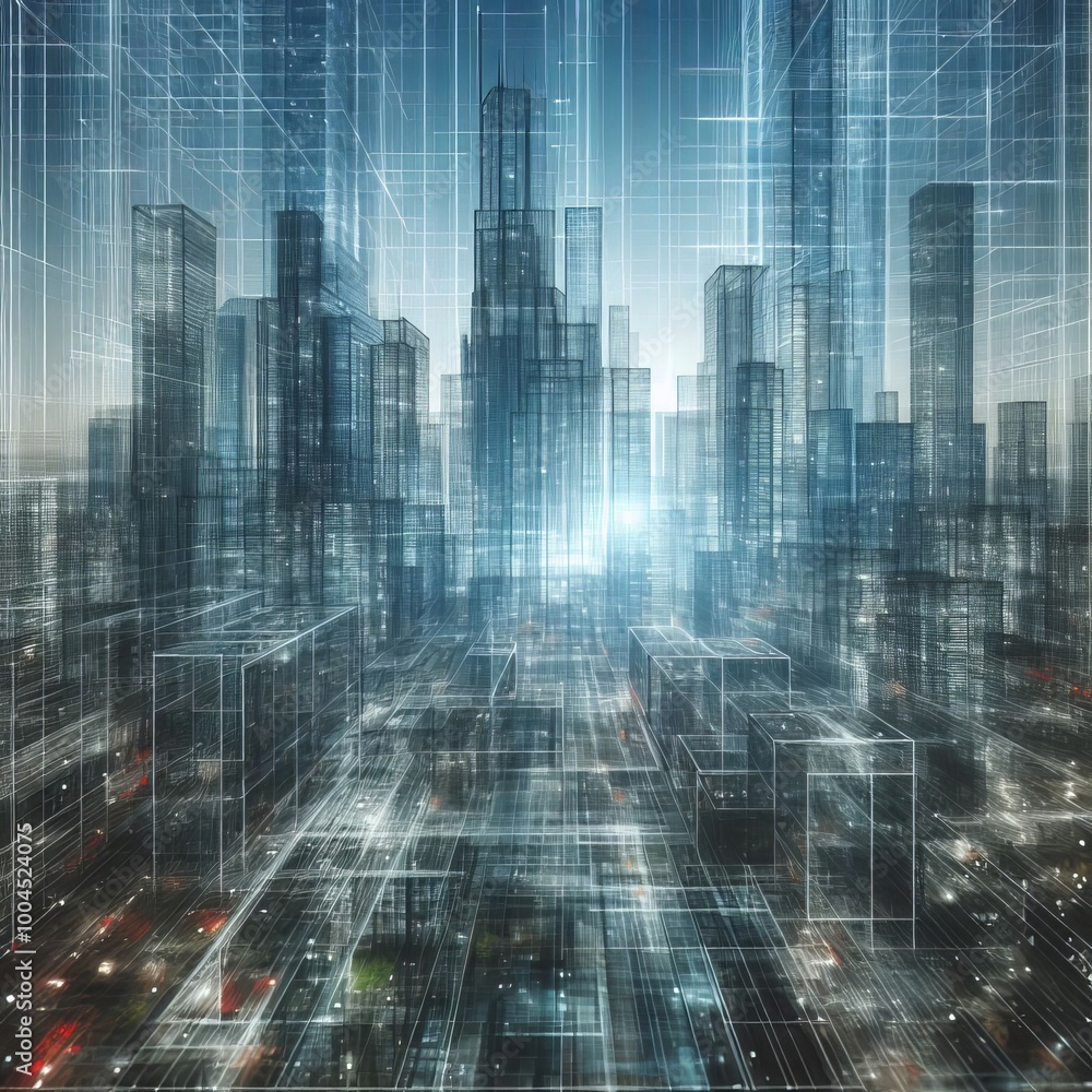 Poster phantom architecture buildings that seem to flicker in and out o