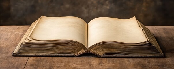 A blank book with open pages, evoking a sense of endless possibilities, copy space