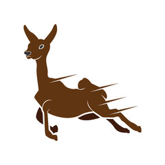 Run deer logo template design. Running deer logo concept Deer logo design template Deer silhouette