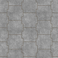 Mixed Concrete paving outdoor damaged seamless texture and background.