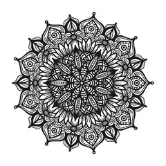 Hand drawn doodle mandalas bundle. Floral and abstract mandalas big collection for coloring book. Circle ornaments set vector illustration