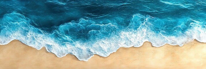 Endless coastline and ocean waves captured aerially for beach-themed projects.