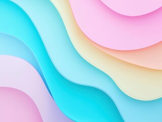 Obraz premium Fluid organic shapes, pastel tones, abstract wellness concept, digital meditation