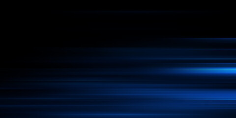 Fototapeta premium Motion light effect for banners. Blue lines. The effect of speed on a dark background 