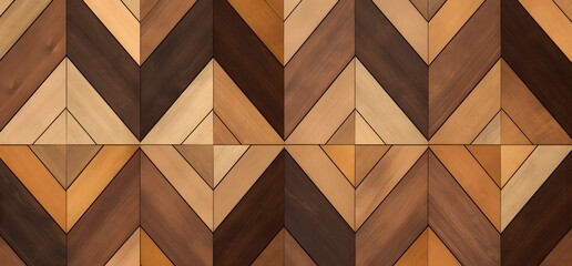 Earthy Chevron Wood Pattern with Triangles and Squares