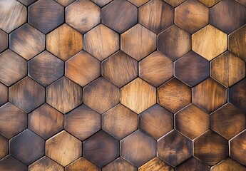Wooden Hexagon Tile Texture Background