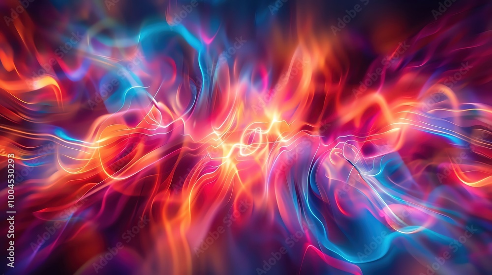 Poster vibrant abstract swirl of colors with dynamic flow, creating a mesmerizing visual experience for art