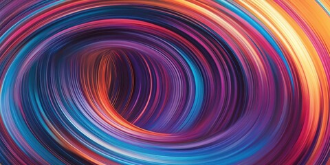 Obraz premium Colorful circular pattern with dynamic lines, evoking a sense of artistic expression, copy space