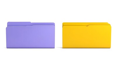 purple folder icon next to a yellow folder icon, representing file organization or storage