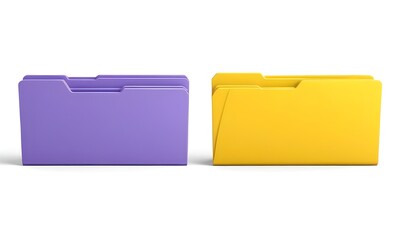 purple folder icon next to a yellow folder icon, representing file organization or storage