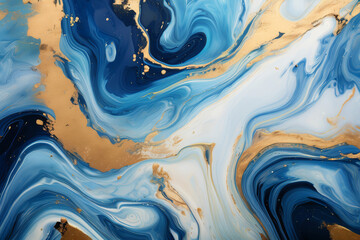 Luxurious abstract fluid art painting in alcohol ink technique,with colorful mix of paints. Imitation marble stone cut, luminous gold veins. Soft and dreamy design.
