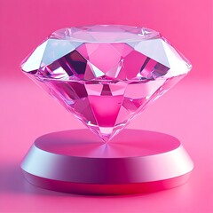A pink diamond on a pink background