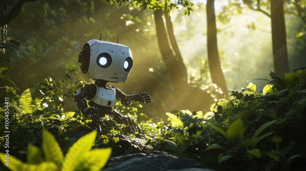 Poster robot exploring a forest