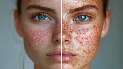 Before and after images of the skin on a womans face,Dramatic Before-and-After Acne Treatment Results	