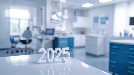 Numbers 2025 on a table in a doctor's office