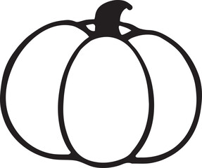 Pumpkin Silhouette art on white background